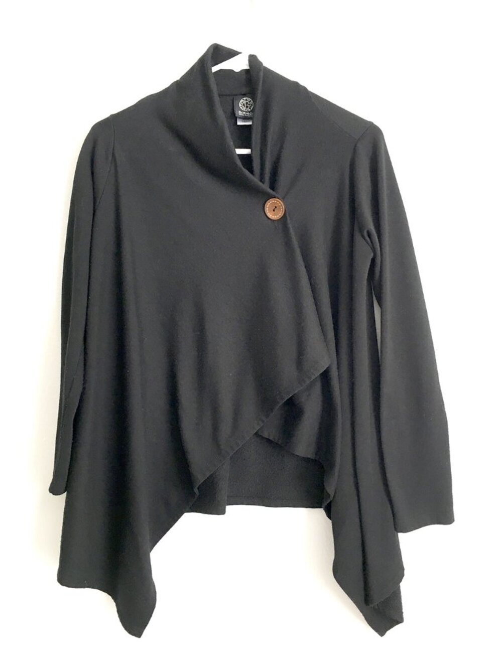 Bobeau Long Sleeve Cape Black Size XS